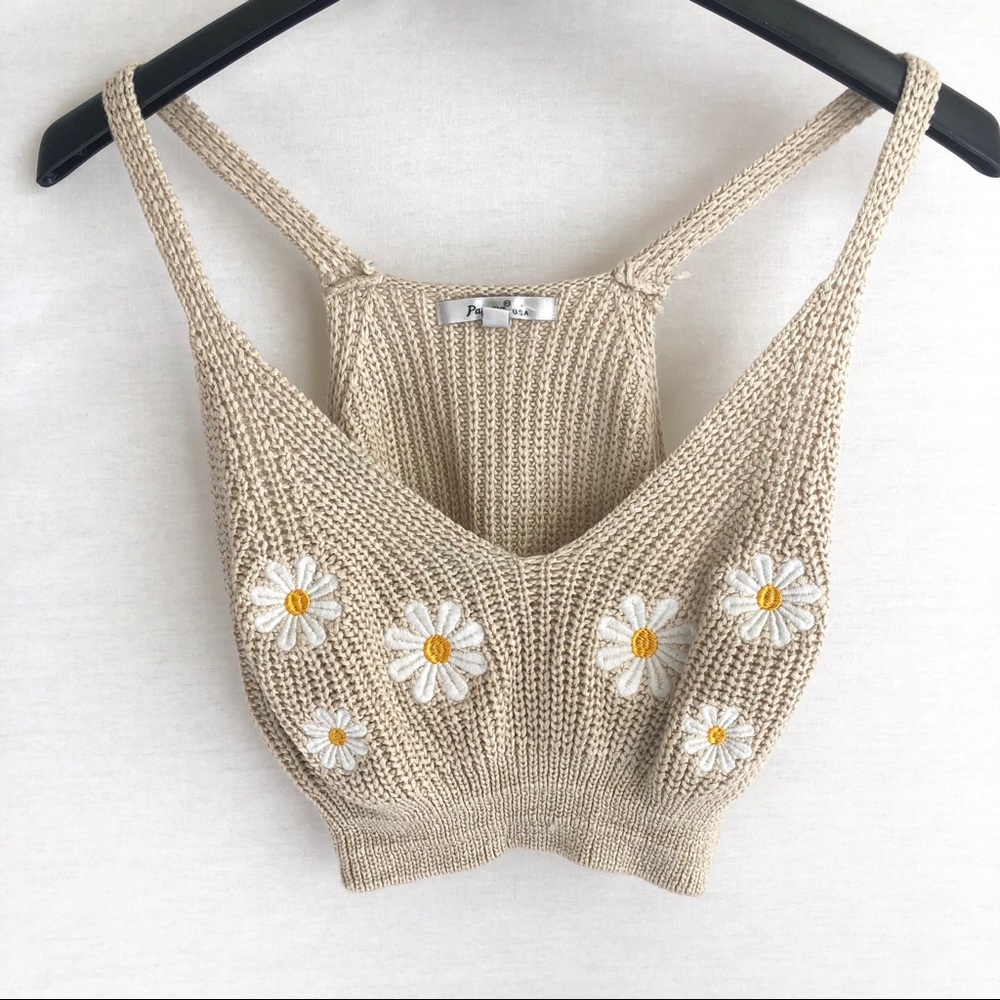 Papaya Daisy Crochet Halter